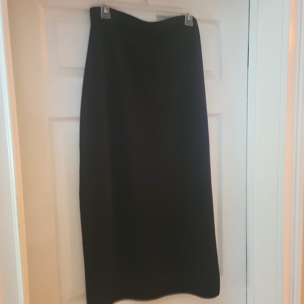 Black Misook Knit Long Pencil Skirt--Size L--$35